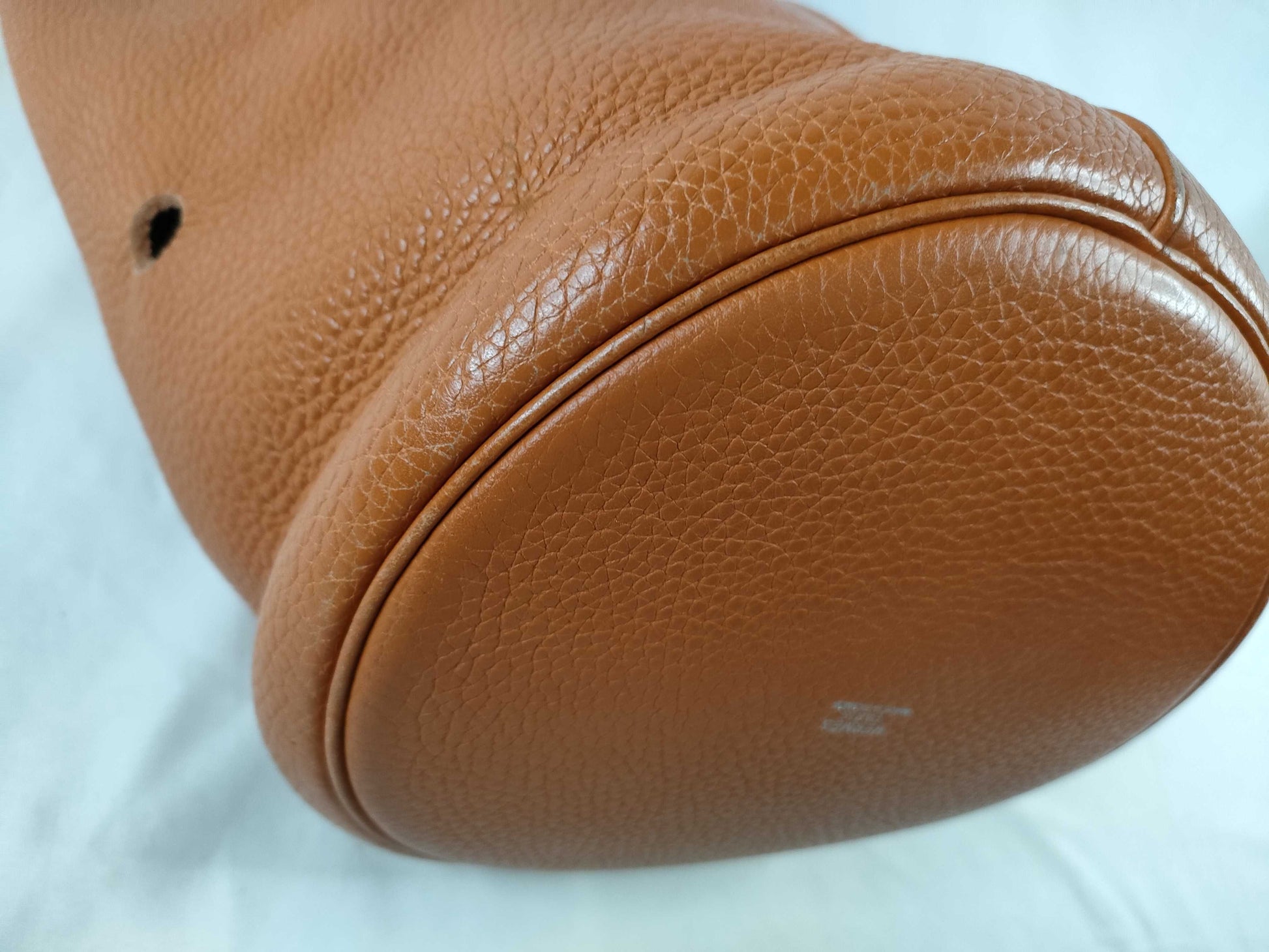 HERMES Manjoire PM Taurillon Clemence Leather Potiron Engraved □I Handbag