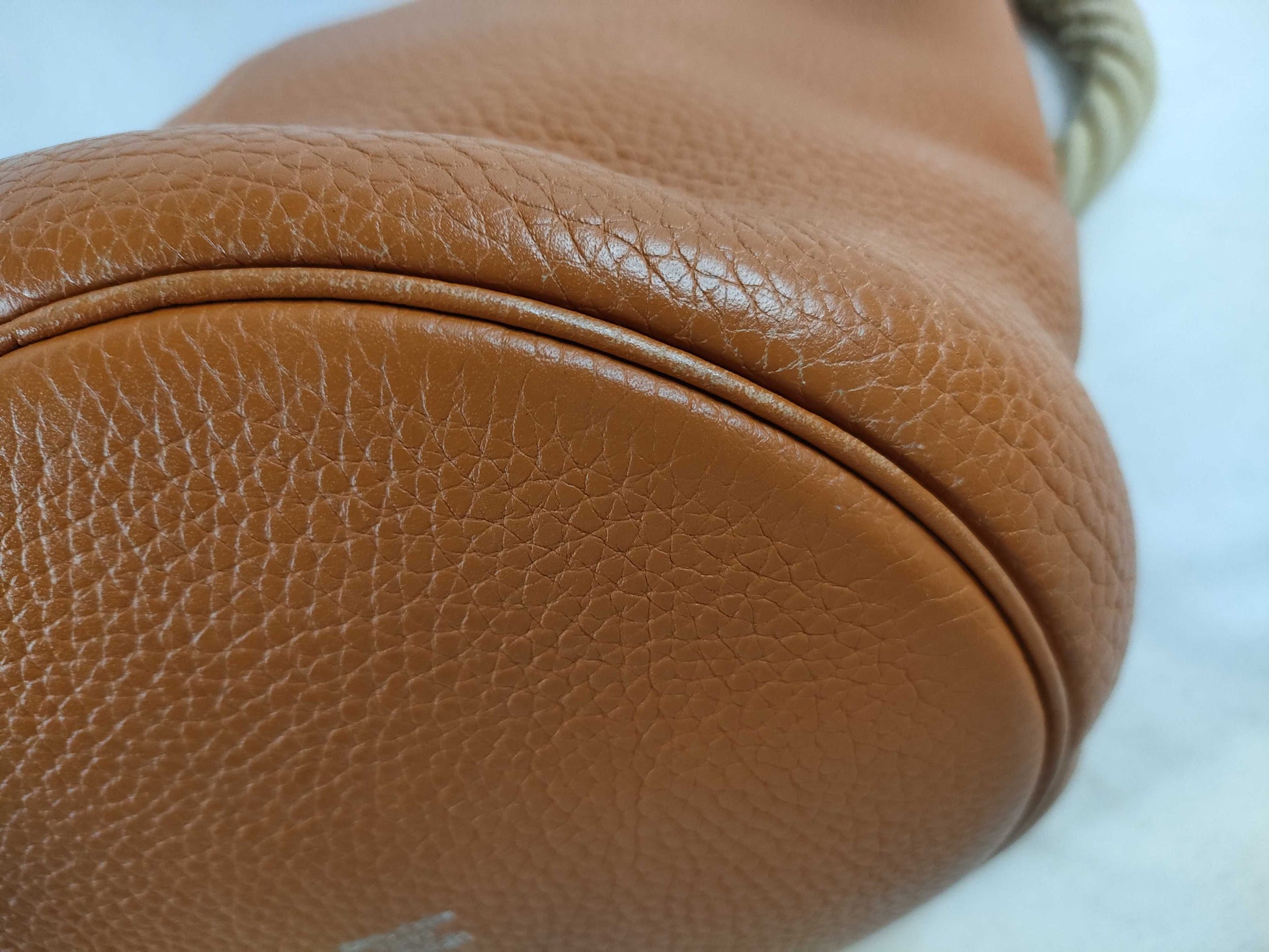 HERMES Manjoire PM Taurillon Clemence Leather Potiron Engraved □I Handbag