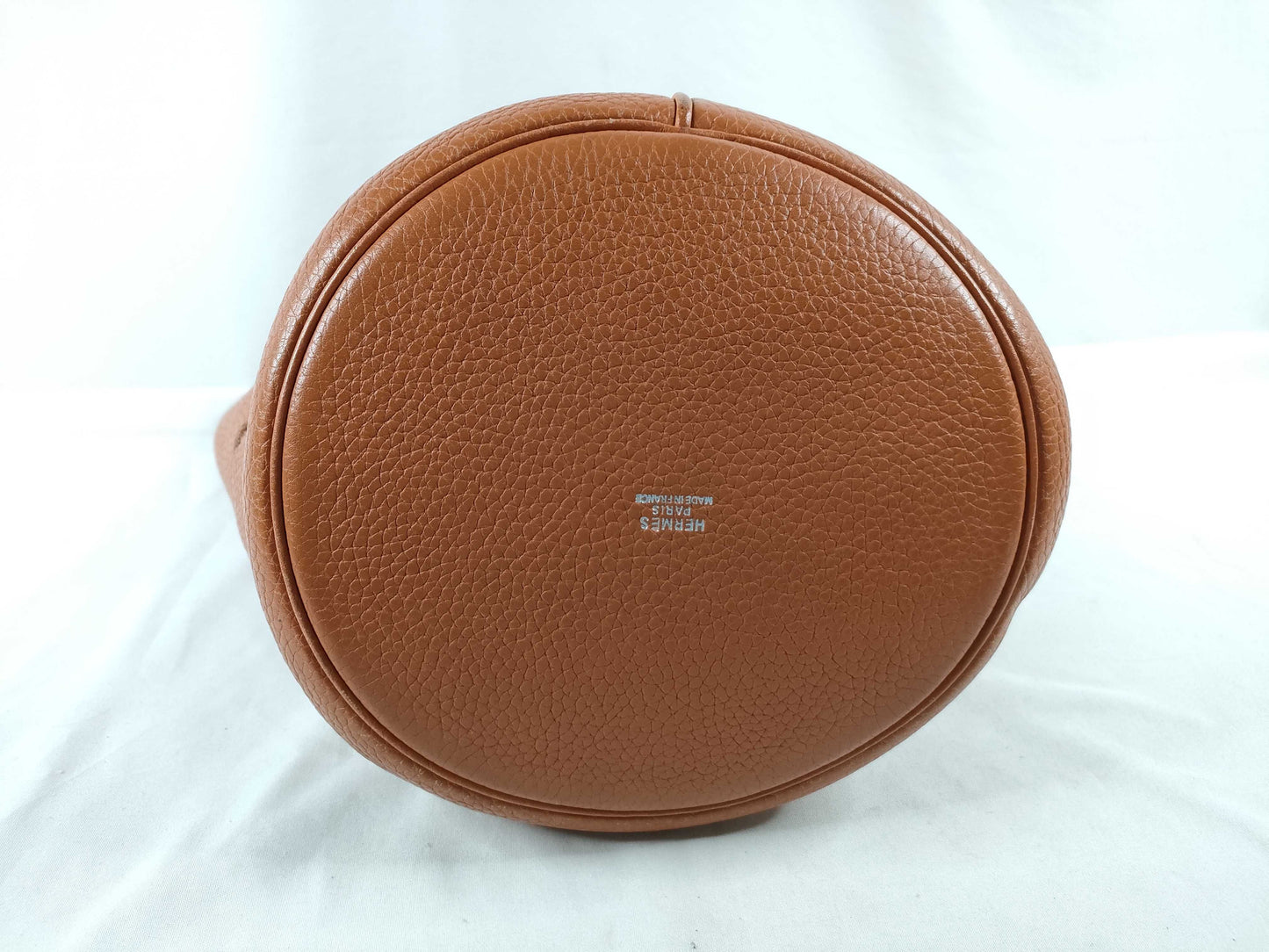HERMES Manjoire PM Taurillon Clemence Leather Potiron Engraved □I Handbag
