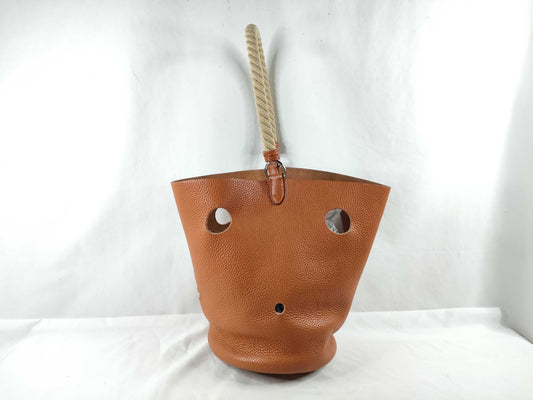 HERMES Manjoire PM Taurillon Clemence Leather Potiron Engraved □I Handbag