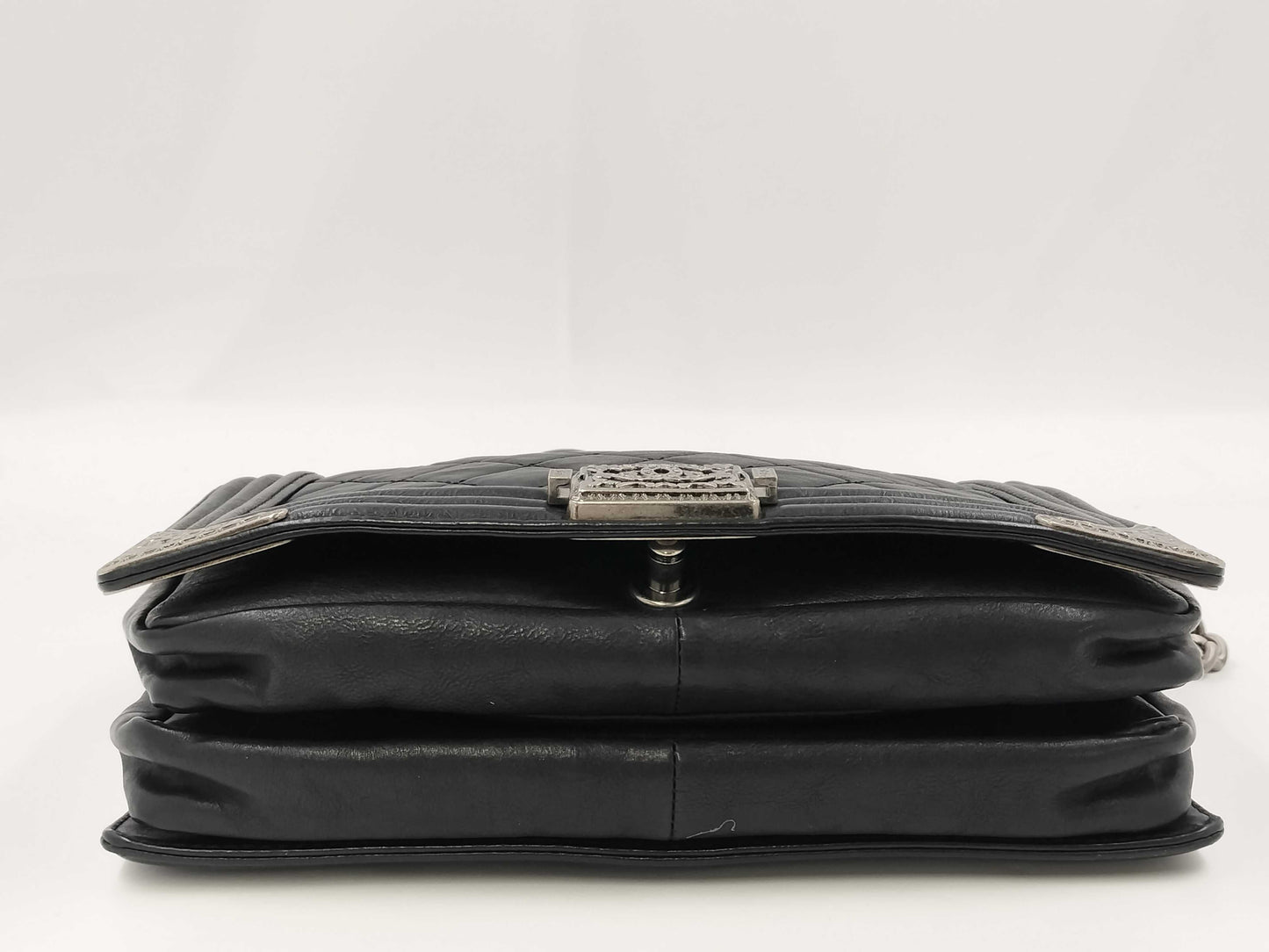 CHANEL Boy Chanel Lamb Floral Chain Shoulder Bag with Seal