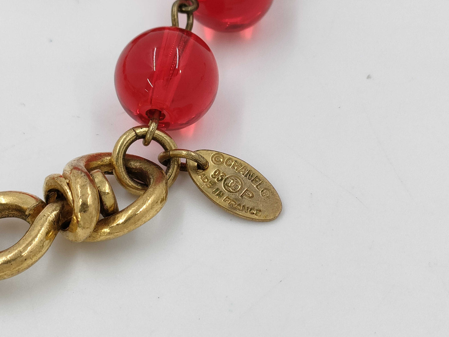 CHANEL Color Stone Long Necklace with Rice
