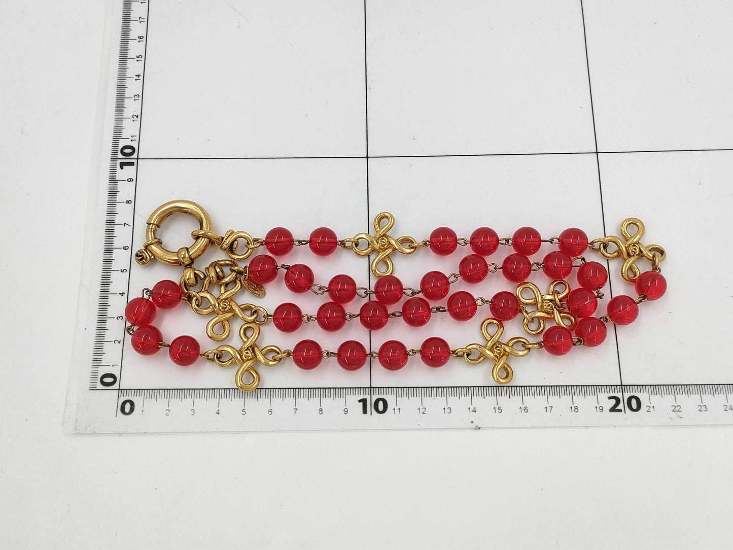 CHANEL Color Stone Long Necklace with Rice