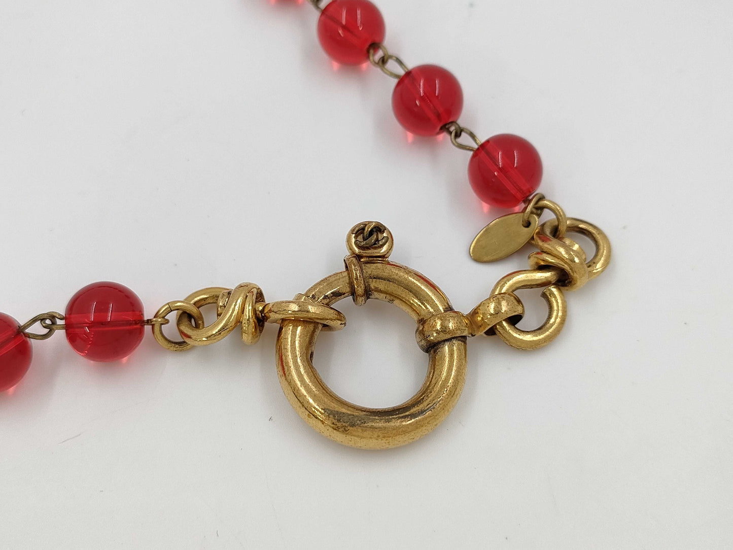 CHANEL Color Stone Long Necklace with Rice