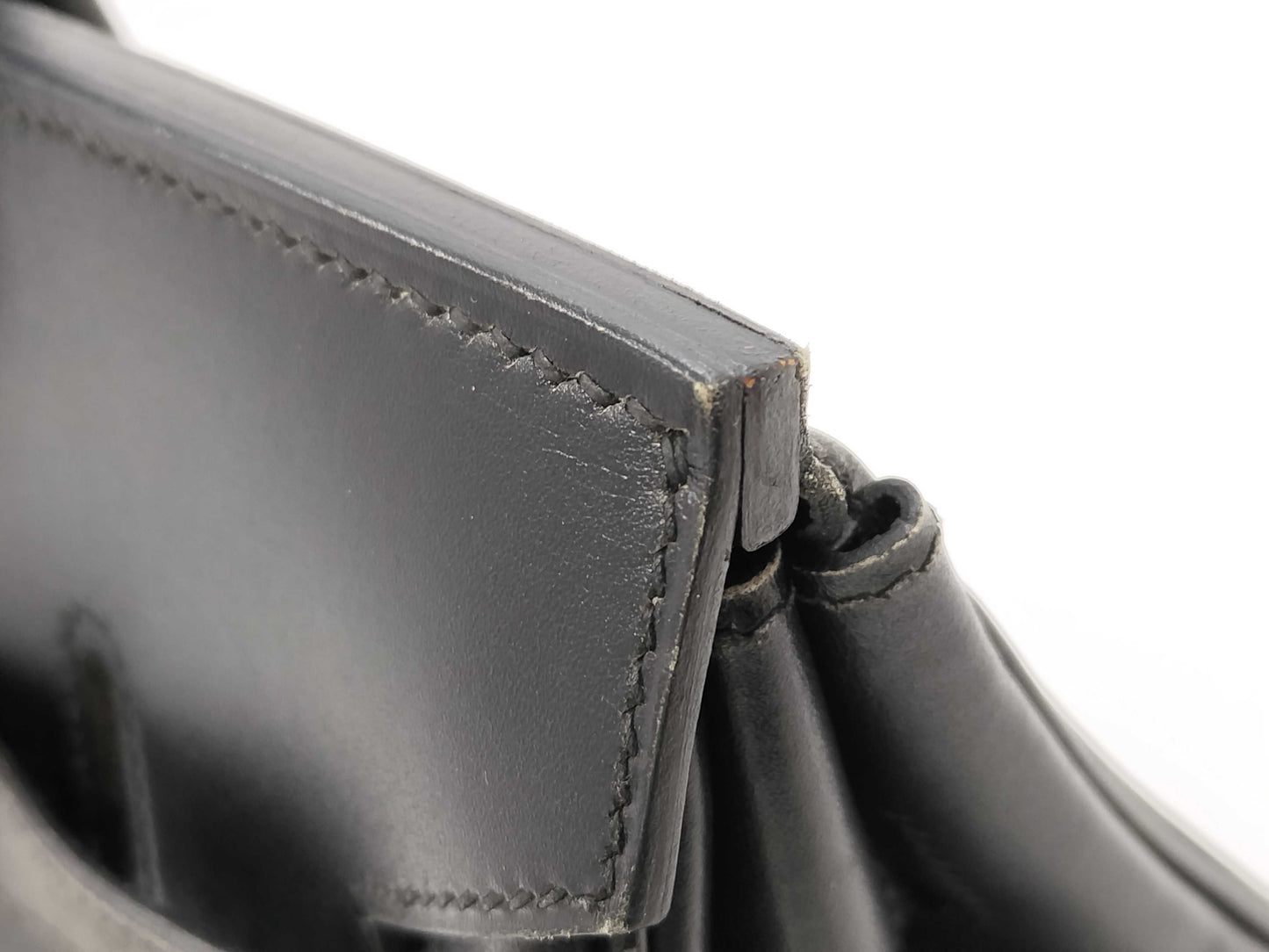 HERMES Birkin 35 □C Calfskin Black Handbag