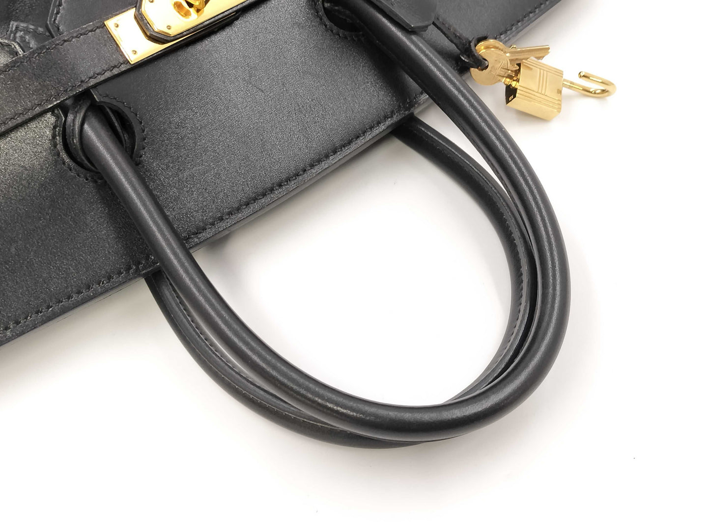 HERMES Birkin 35 □C Calfskin Black Handbag