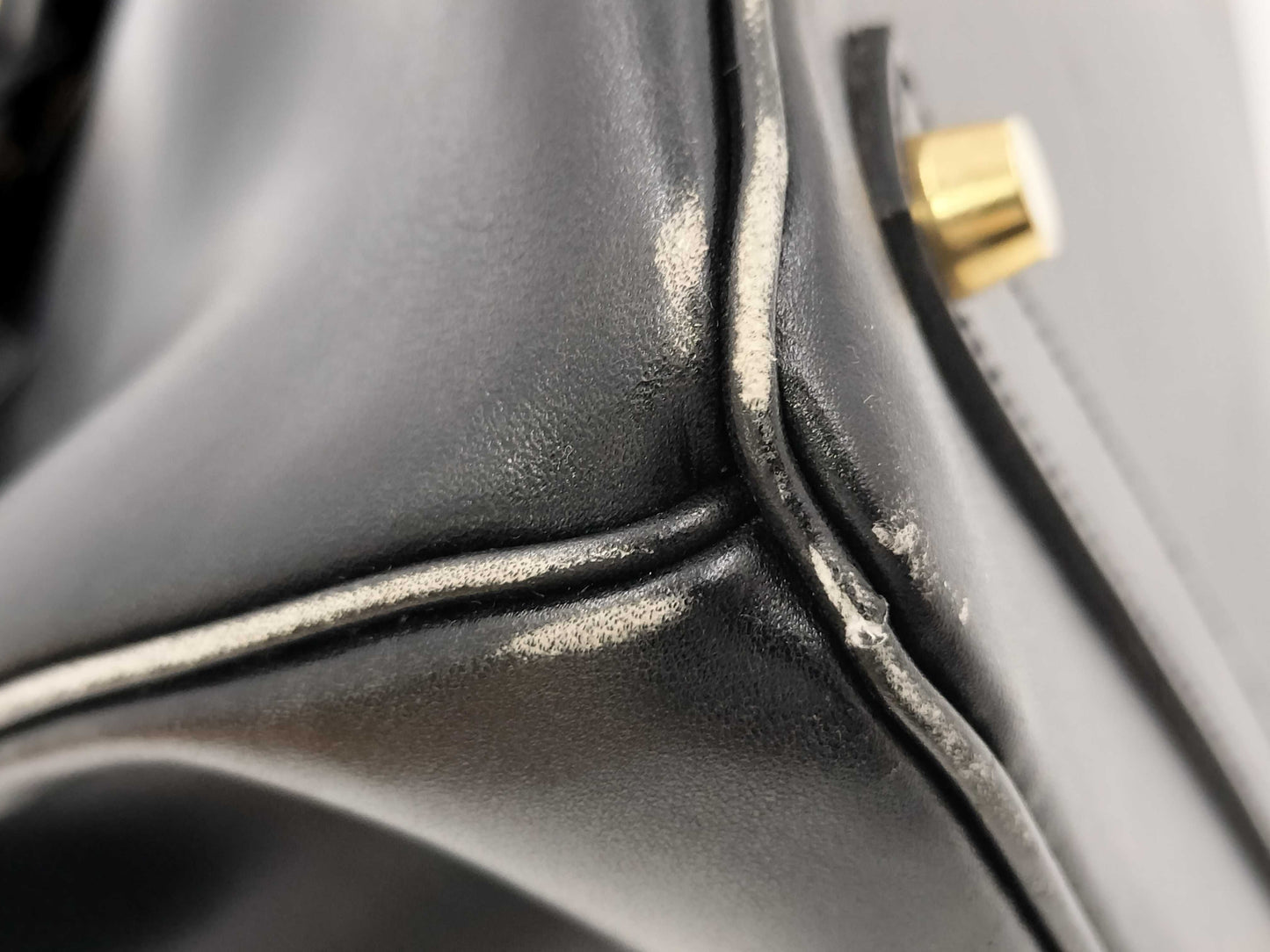 HERMES Birkin 35 □C Calfskin Black Handbag