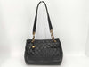 CHANEL Lambskin Matelasse Shoulder Bag with Ball Charm and Chain, Black, G Hardware
