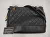 CHANEL Lambskin Matelasse Ball Charm Chain Shoulder Bag Black G Hardware Tote Bag