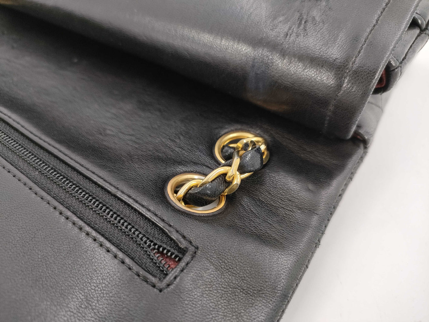 CHANEL Shoulder Bag W Flap Black No. 0 Bag