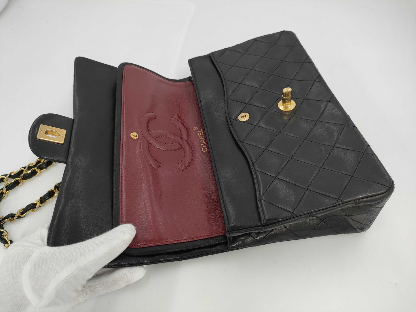 CHANEL Shoulder Bag W Flap Black No. 0 Bag