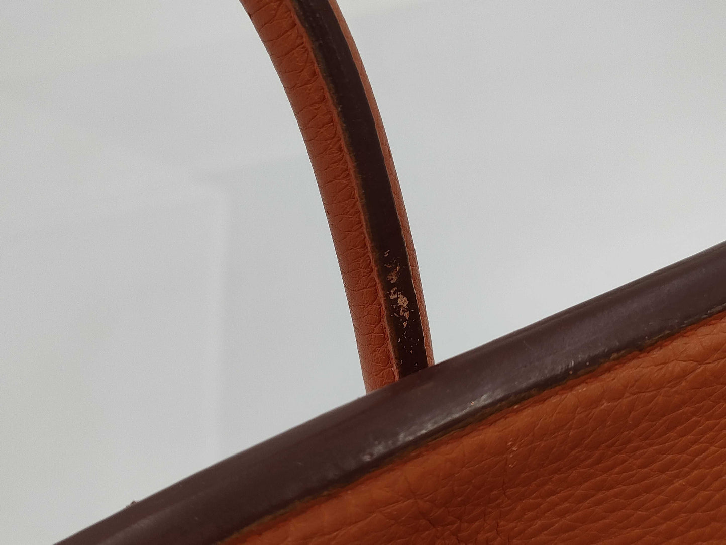 HERMES Birkin 35 Handbag, Orange Togo Leather, Silver Hardware, K Stamp