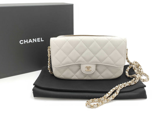 CHANEL AP2096 Matelasse Caviar Leather Chain Wallet with G Hardware Shoulder Bag
