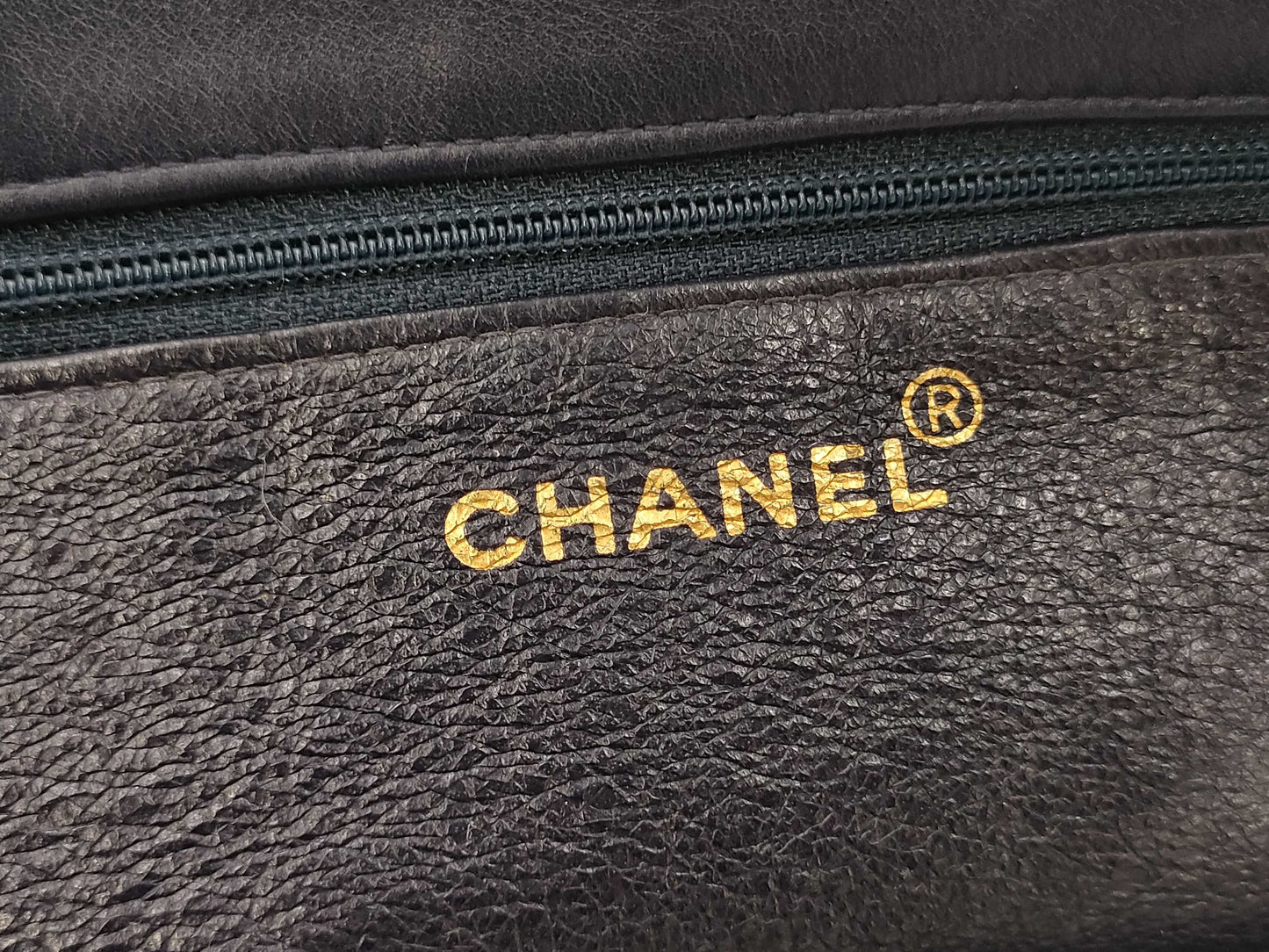 CHANEL Deca Coco Lamb Chain Shoulder Bag, Navy, with Serial Number Seal, No. 2, Tote Bag