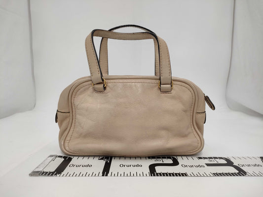 LOEWE Anagram Leather Beige Handbag