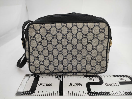 GUCCI Gucci Plus GG Plus PVC Navy Shoulder Bag