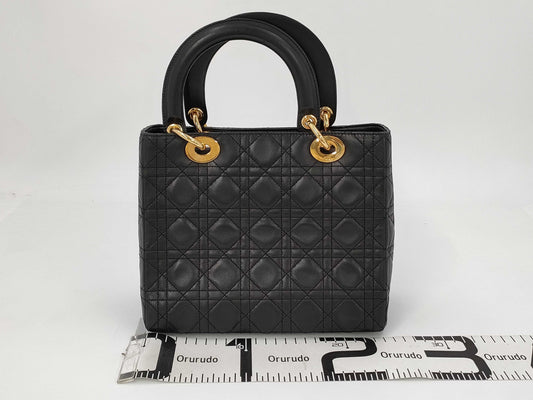 Dior Christian Dior Lady Dior Medium Leather Black Handbag