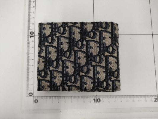 Dior Christian Dior Oblique Bifold Wallet Jacquard Beige x Black Wallet