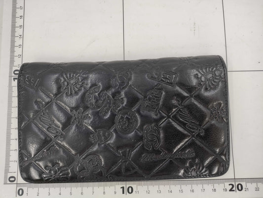 CHANEL Icon Long Wallet, Leather, Silver Hardware, Black, 14048561