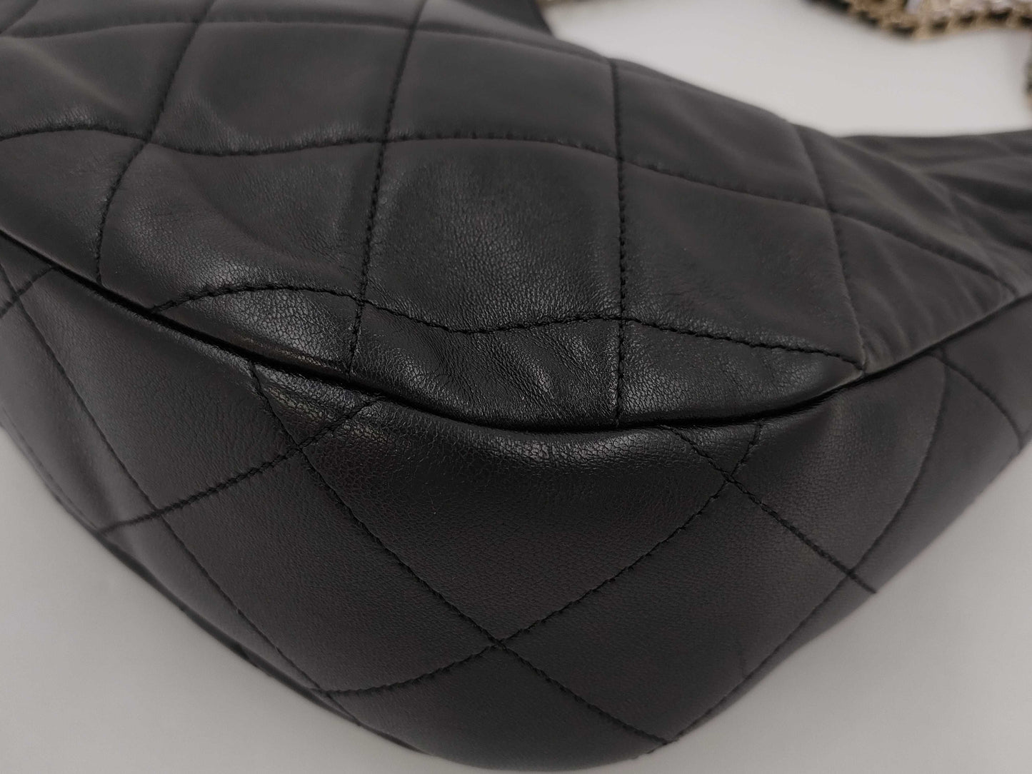 CHANEL Chain Shoulder Bag Hobo Bag Matelasse Lambskin Black Shoulder Bag