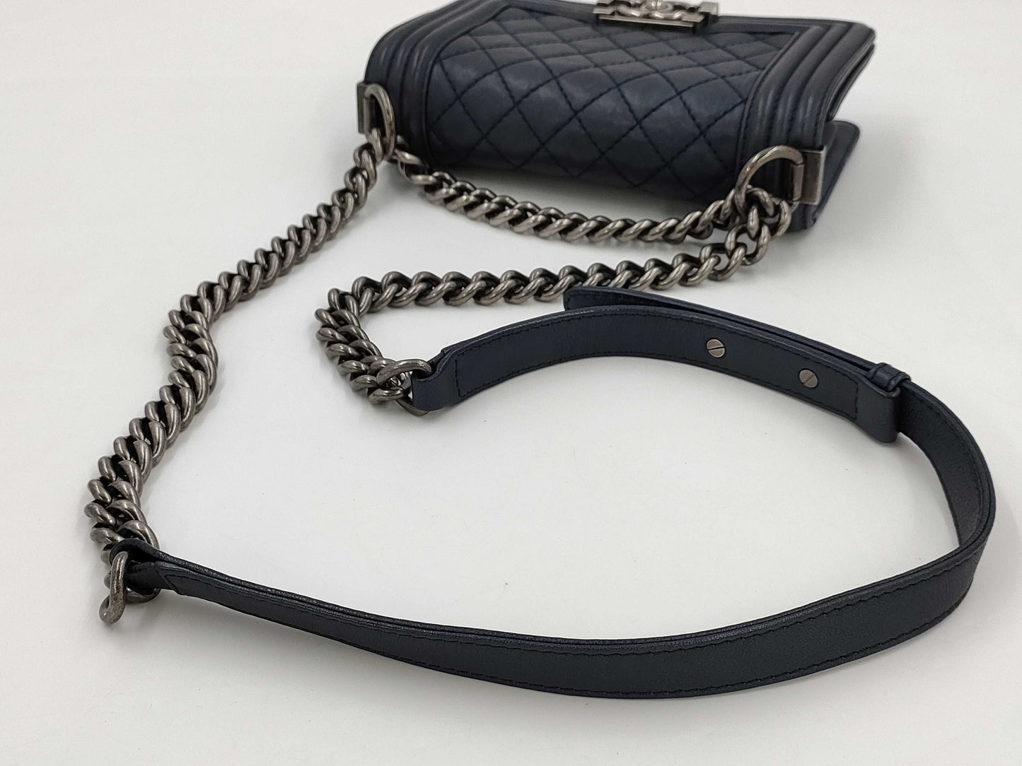 CHANEL Boy Chanel 20 Shoulder Bag Blue