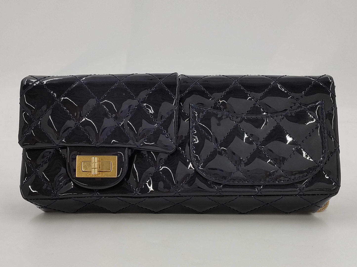 CHANEL 2.55 Chain Shoulder Bag, Navy