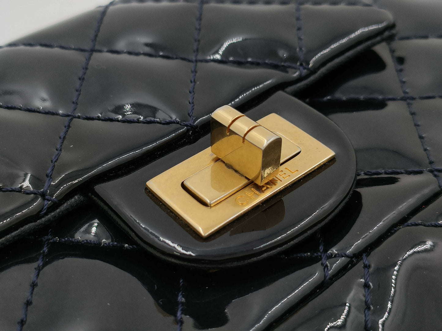 CHANEL 2.55 Chain Shoulder Bag, Navy