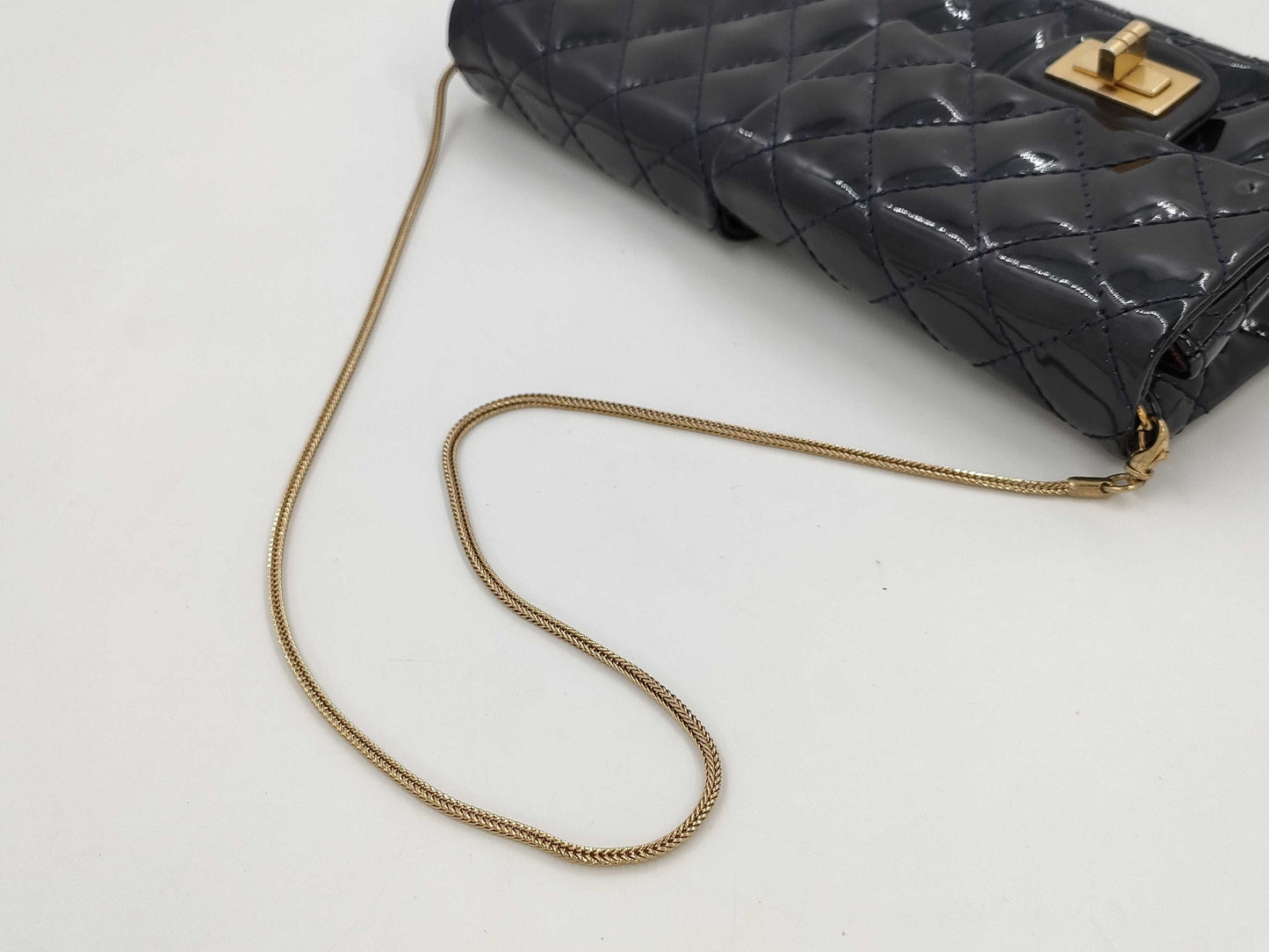 CHANEL 2.55 Chain Shoulder Bag, Navy