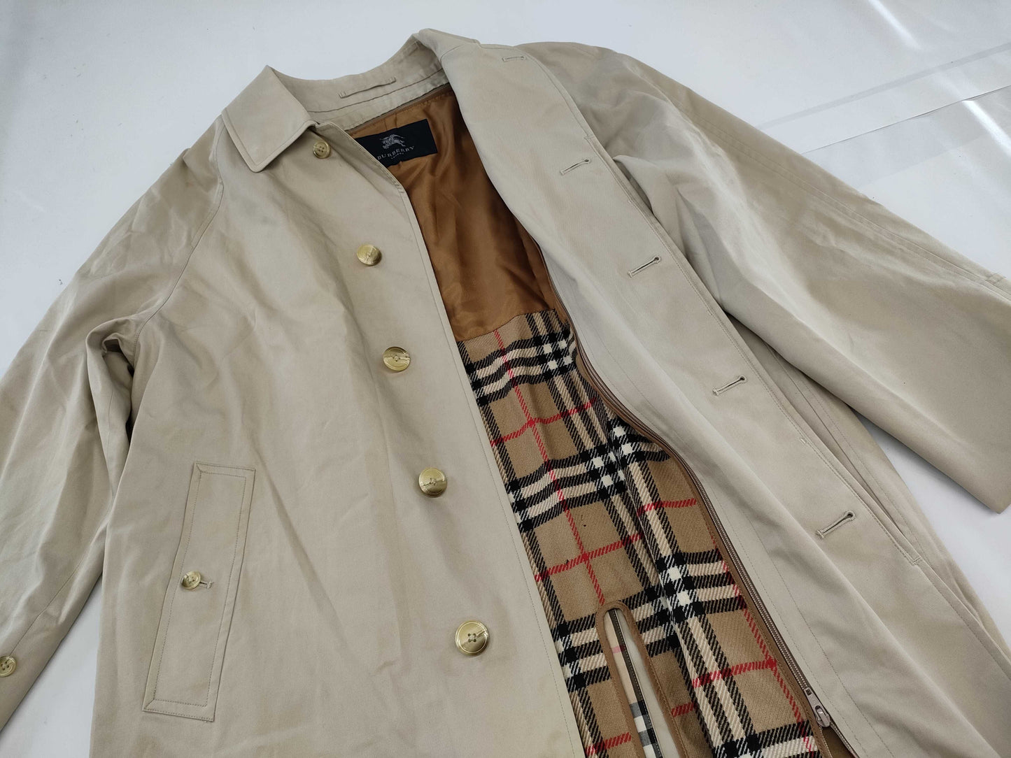 BURBERRY London Nova Check Long Coat with Liner
