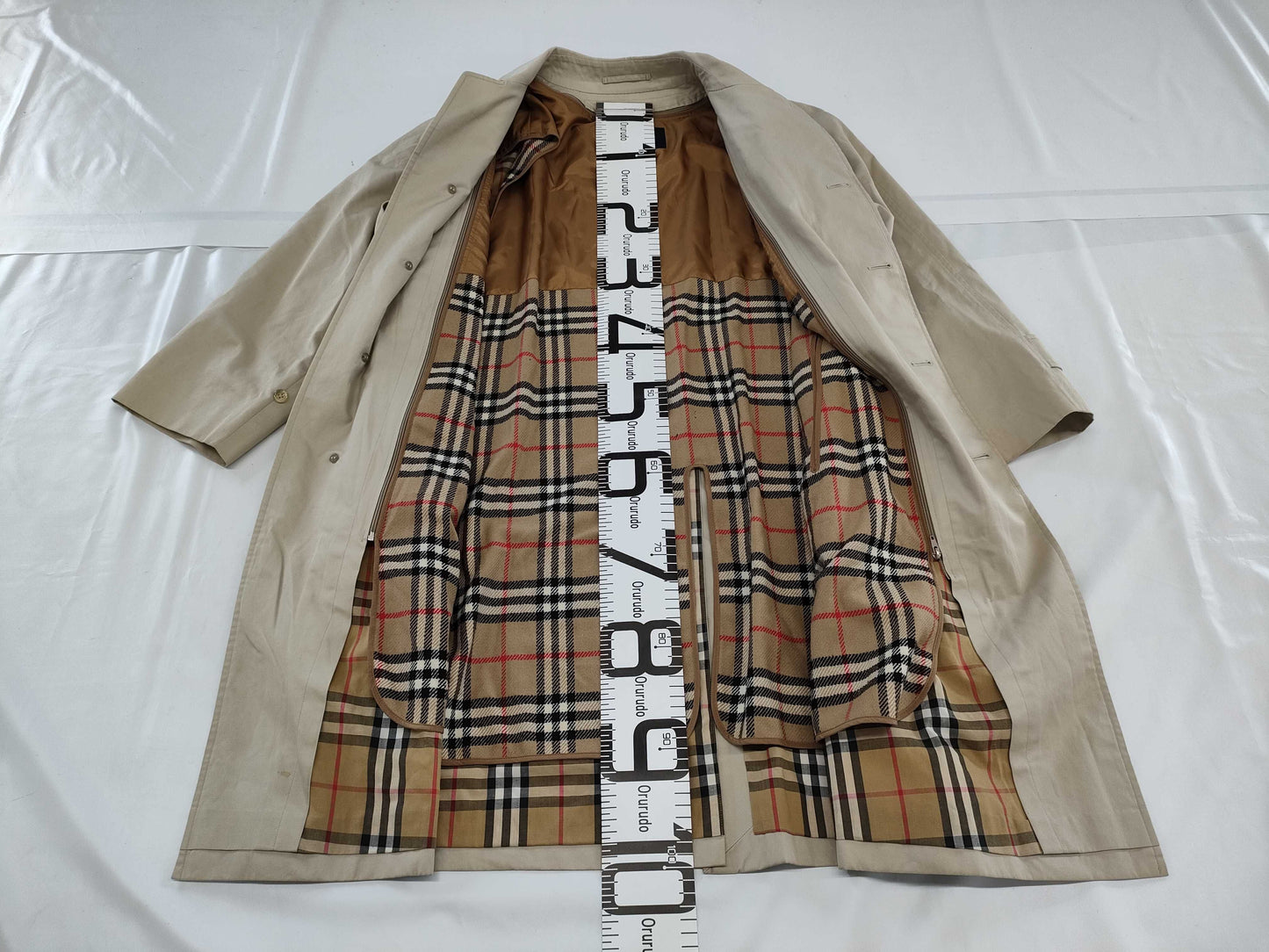 BURBERRY London Nova Check Long Coat with Liner