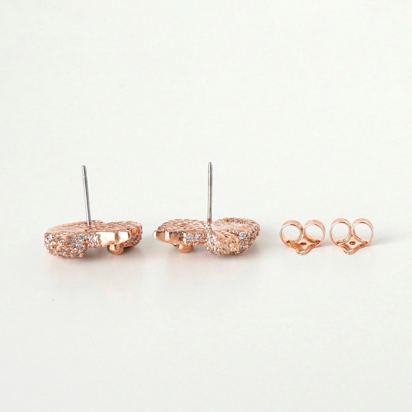 Vivienne Westwood Orb Monkey Rhinestone Earrings in Pink Gold with Box