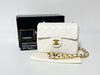 CHANEL Mini Matelasse White Lambskin Shoulder Bag with Seal