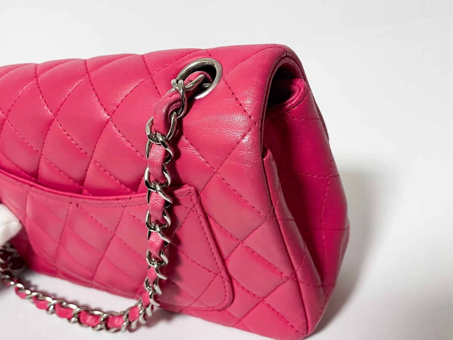 CHANEL Single Flap Mini Matelasse Pink Shoulder Bag with Seal