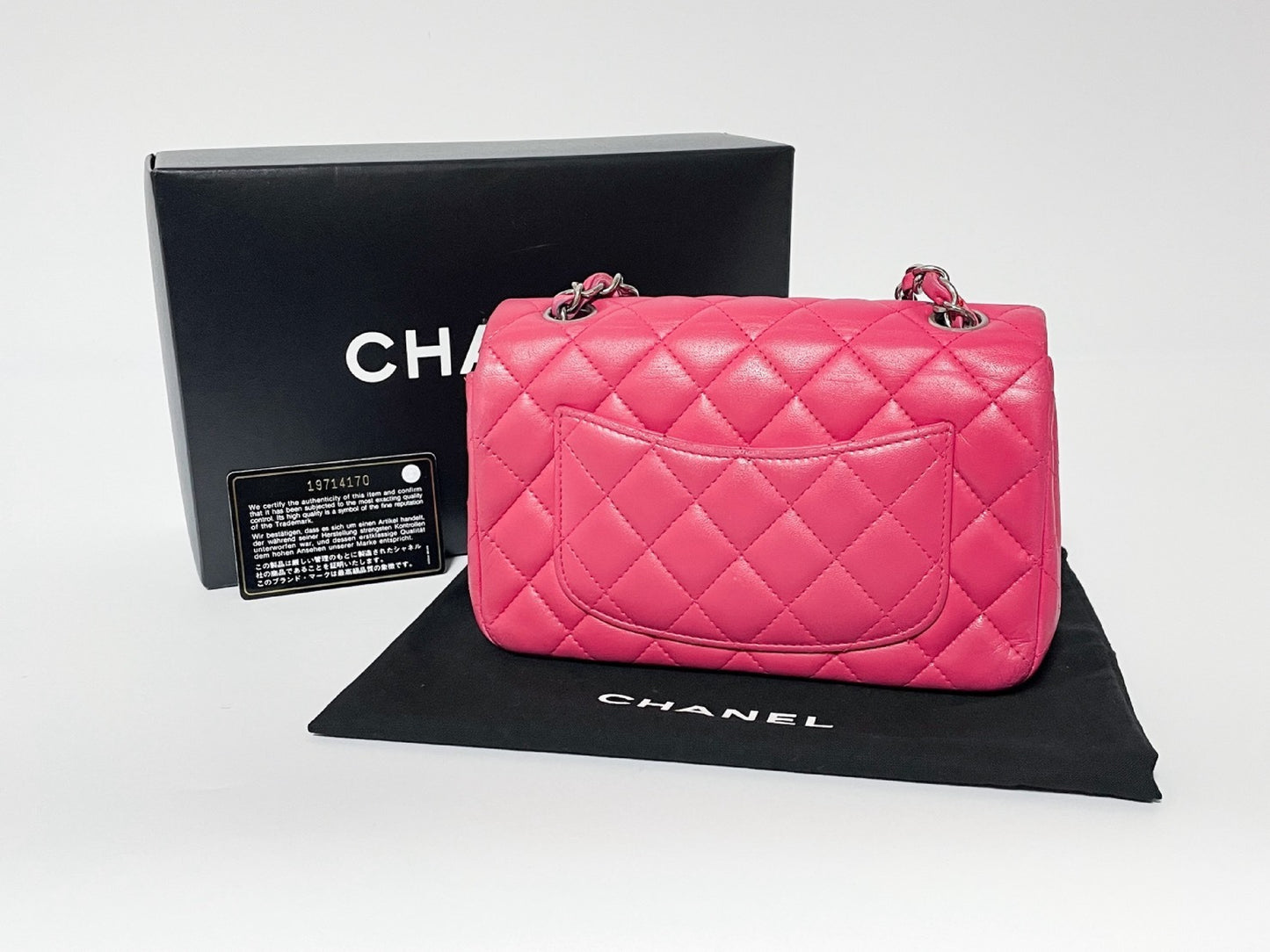 CHANEL Single Flap Mini Matelasse Pink Shoulder Bag with Seal