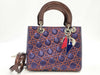 Dior Cannage Leather Lady Dior Handbag Purple Orange Handbag