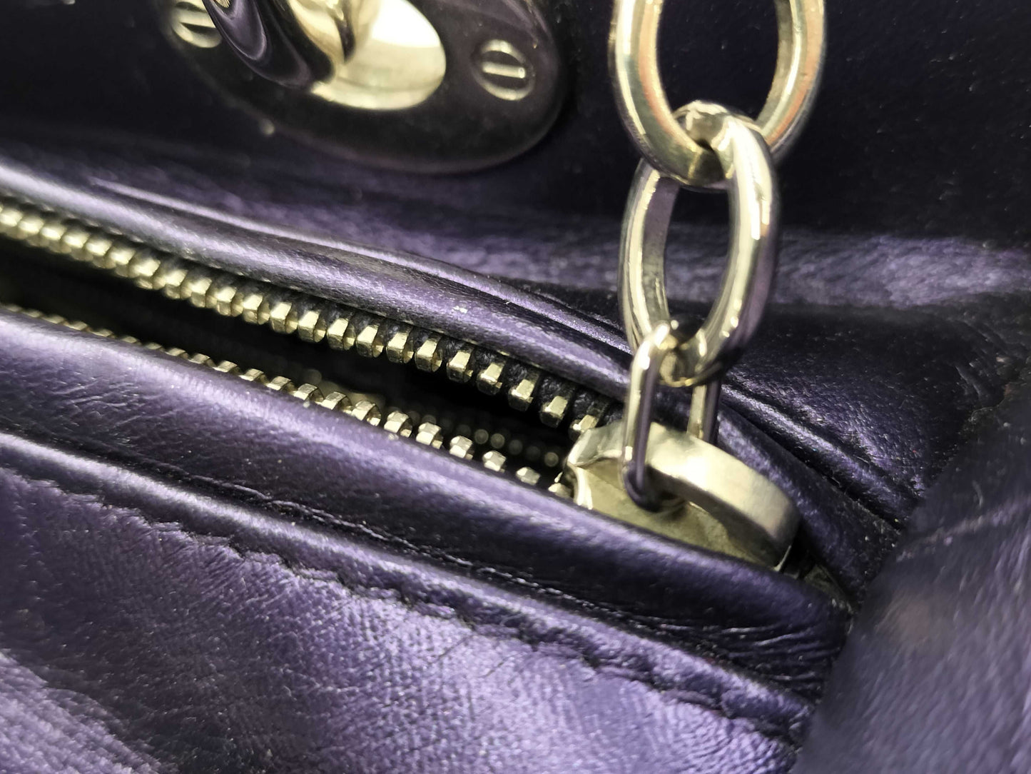 Dior Cannage Leather Lady Dior Handbag Purple Orange Handbag