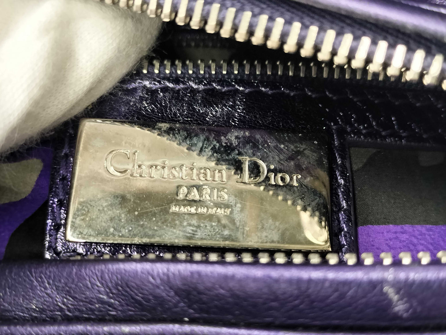 Dior Cannage Leather Lady Dior Handbag Purple Orange Handbag
