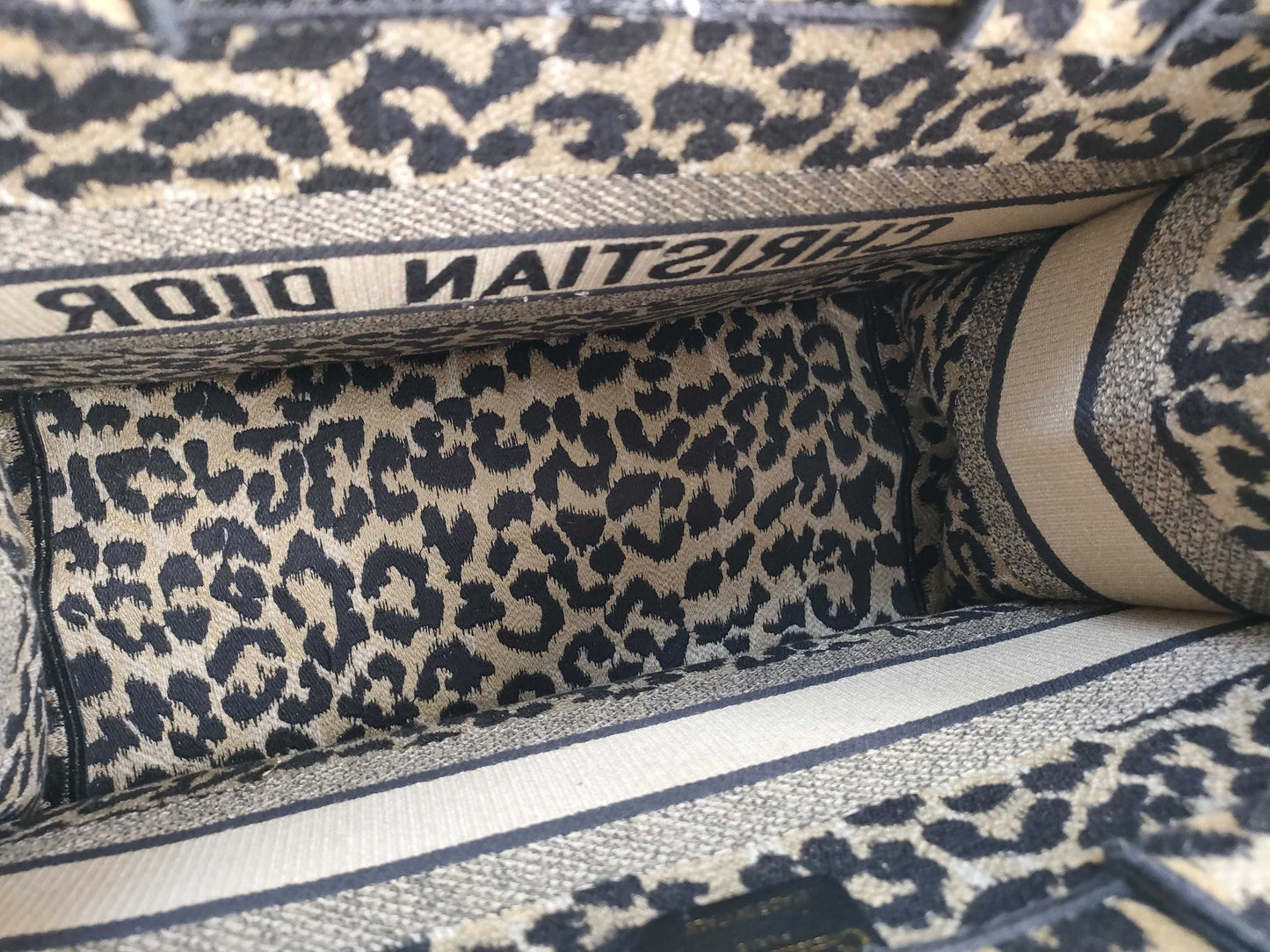 Dior Christian Dior Book Tote Leopard Print Tote Bag