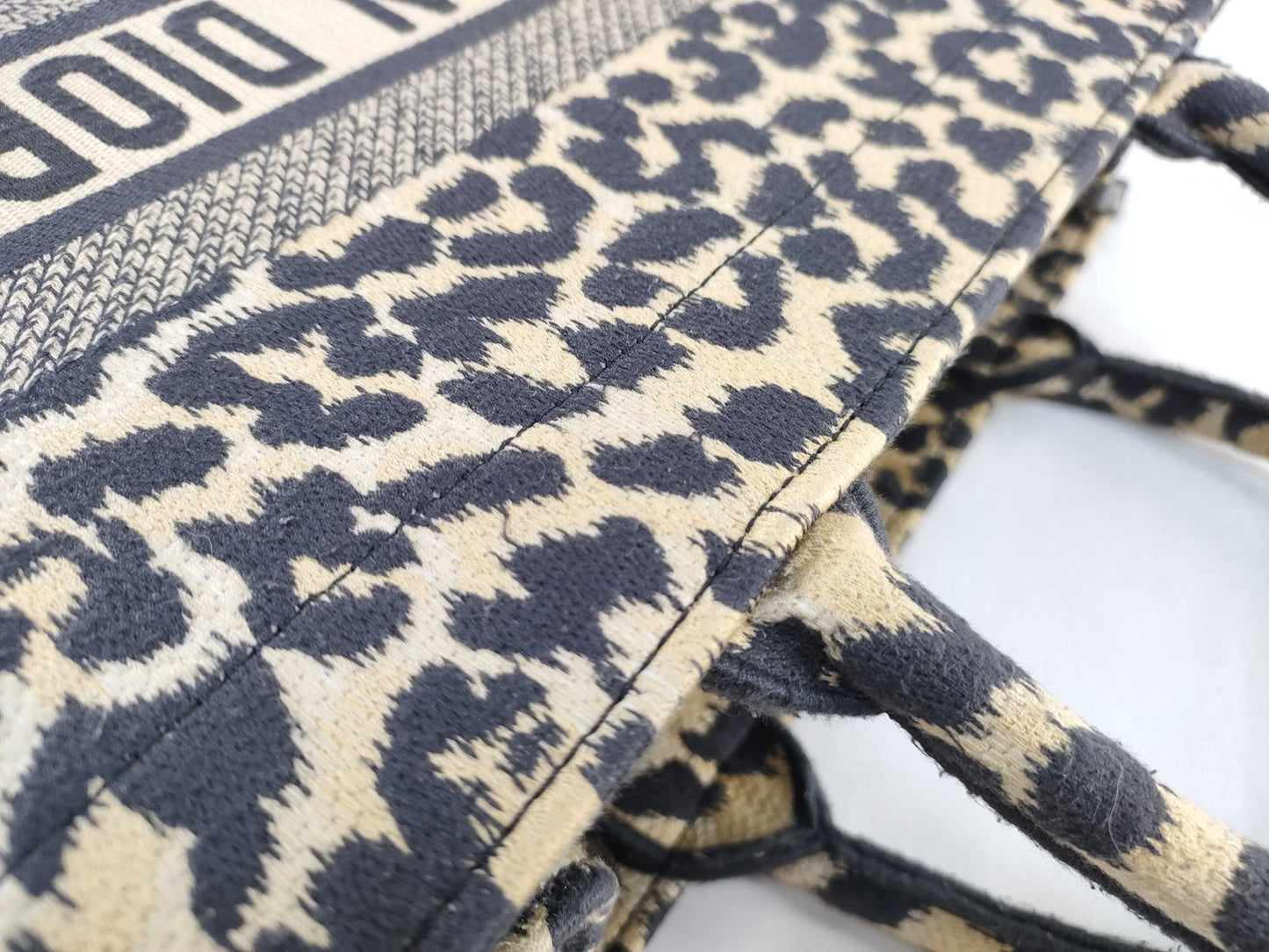 Dior Christian Dior Book Tote Leopard Print Tote Bag