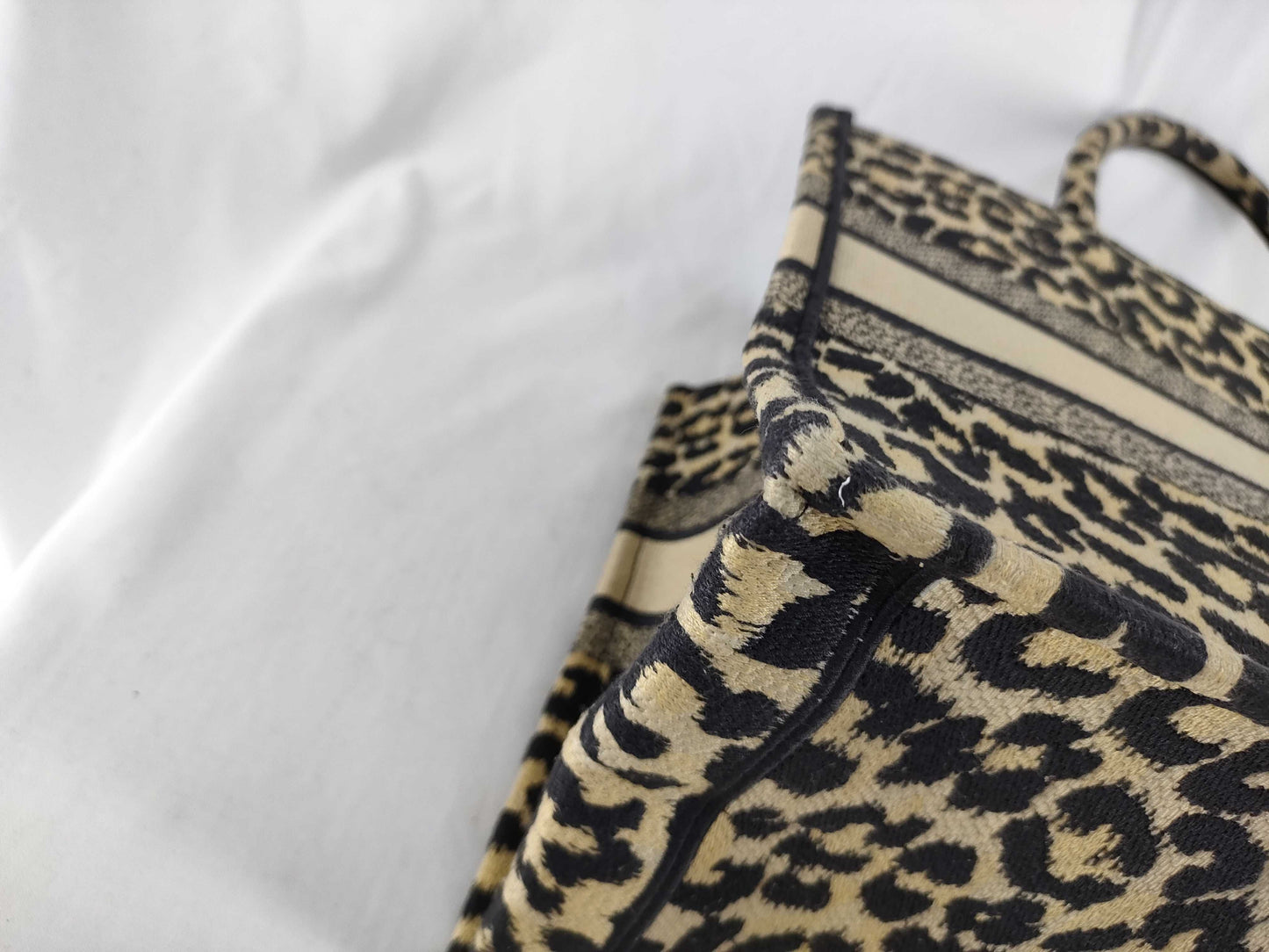 Dior Christian Dior Book Tote Leopard Print Tote Bag