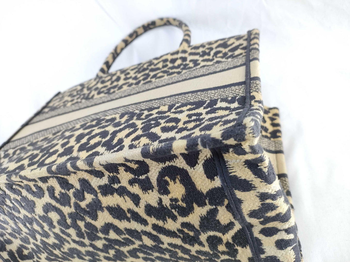 Dior Christian Dior Book Tote Leopard Print Tote Bag