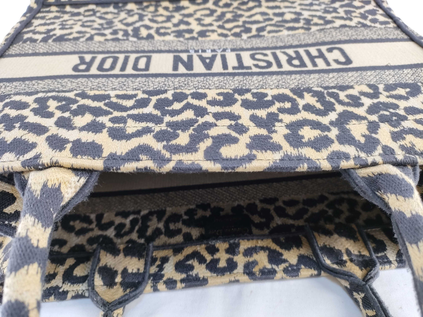 Dior Christian Dior Book Tote Leopard Print Tote Bag