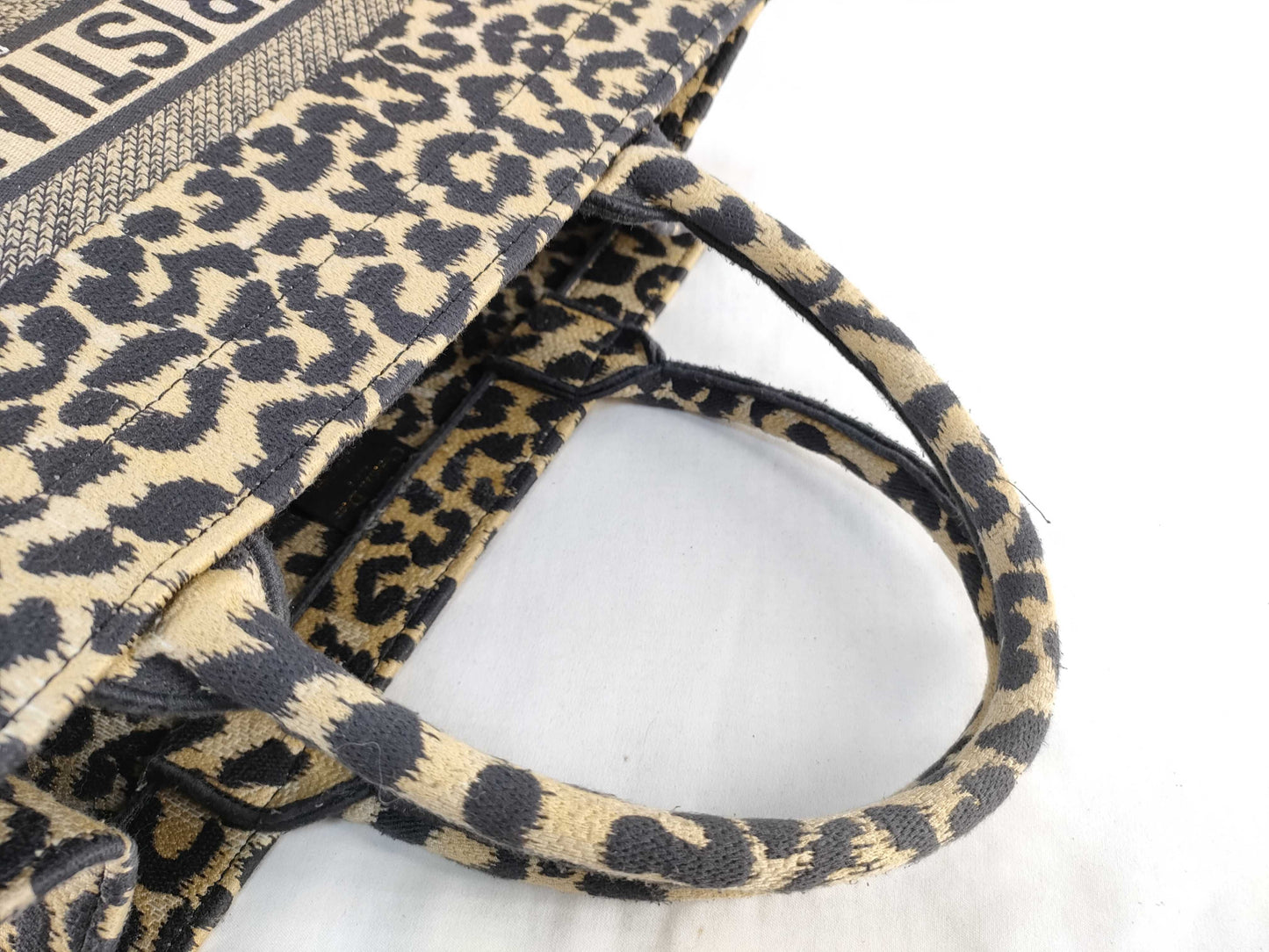 Dior Christian Dior Book Tote Leopard Print Tote Bag