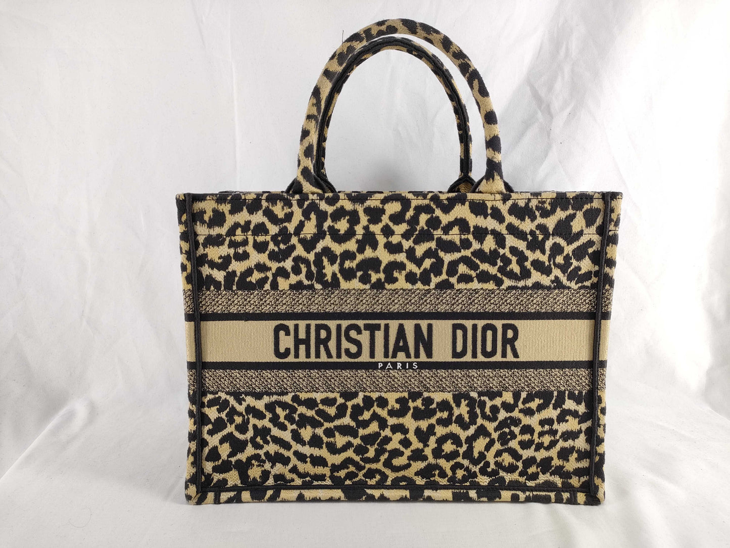 Dior Christian Dior Book Tote Leopard Print Tote Bag