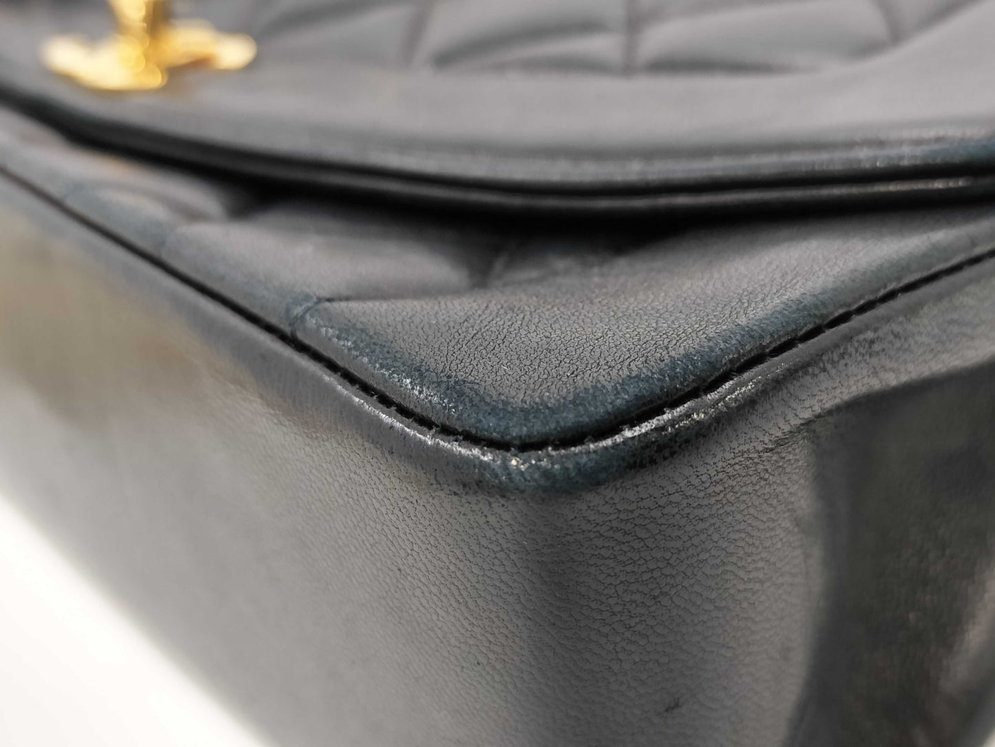 CHANEL Diana Matelasse Chain Shoulder Bag in Black with Turnlock closure