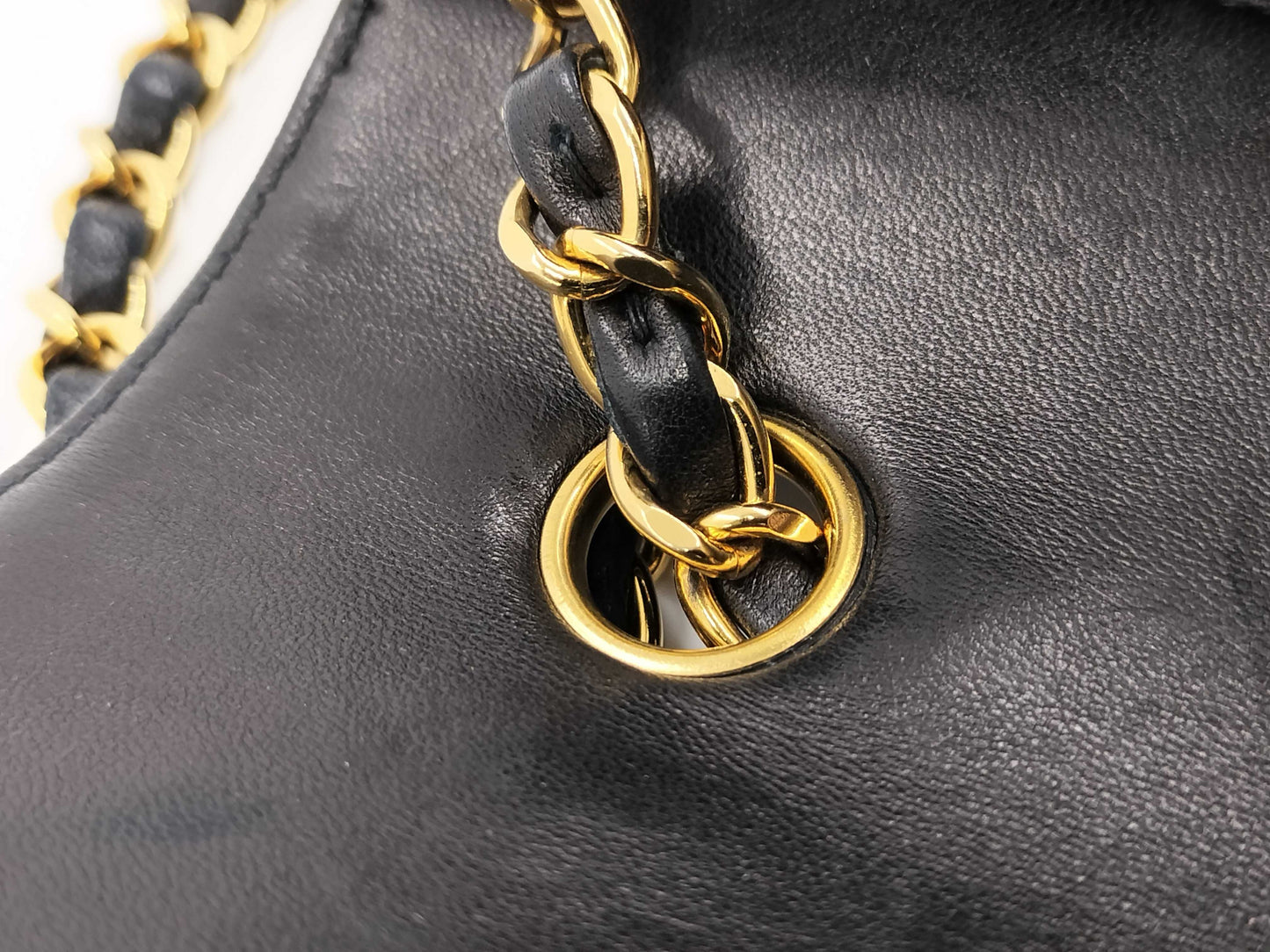 CHANEL Diana Matelasse Chain Shoulder Bag in Black with Turnlock closure