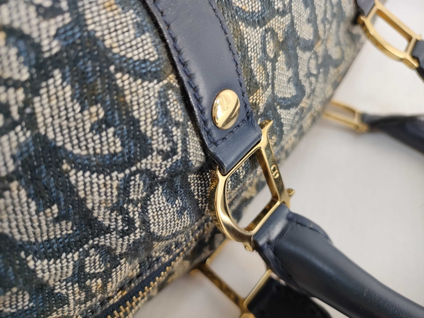 Dior Trotter Christian Dior Trotter Handbag Boston Bag Blue Handbag