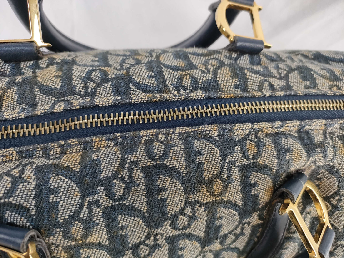 Dior Trotter Christian Dior Trotter Handbag Boston Bag Blue Handbag
