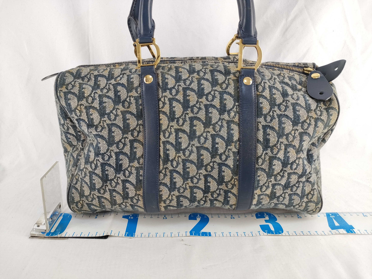 Dior Trotter Christian Dior Trotter Handbag Boston Bag Blue Handbag