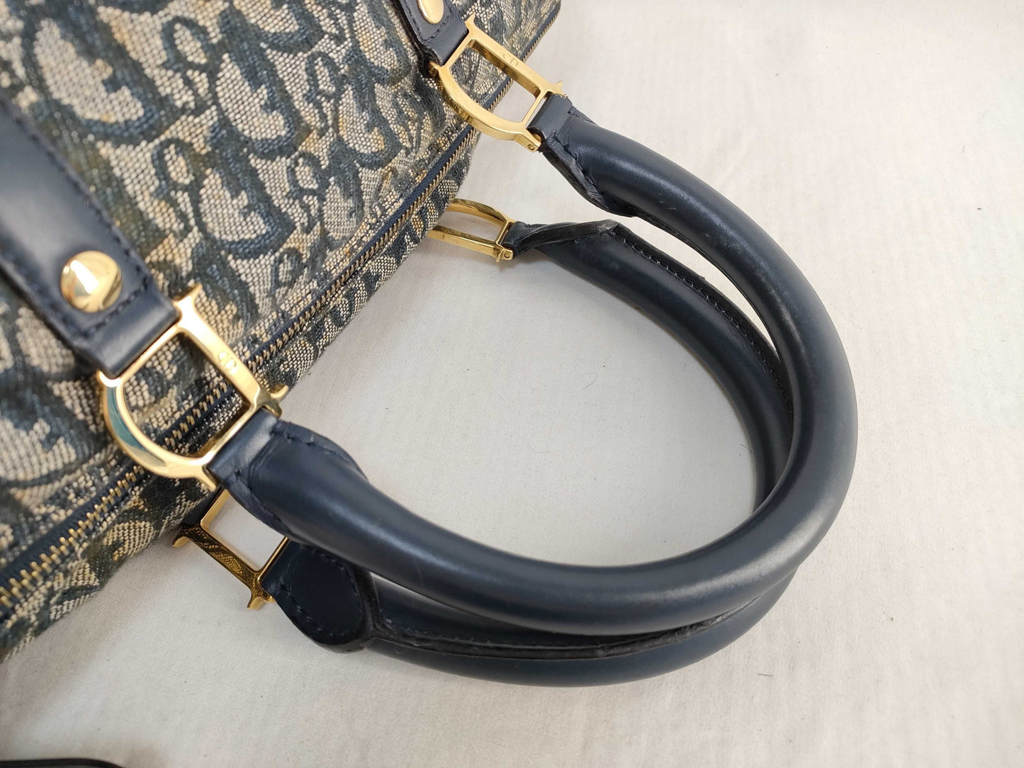 Dior Trotter Christian Dior Trotter Handbag Boston Bag Blue Handbag